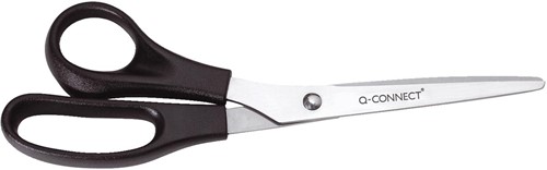Schaar Q-Connect 210mm + plastic handvat linkshandig zwart
