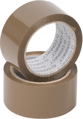 Verpakkingstape Q-Connect 48mmx60m PP bruin per stuk-2