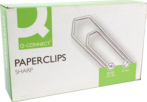 Paperclip Q-Connect 32mm gegalvaniseerd 100stuks-2