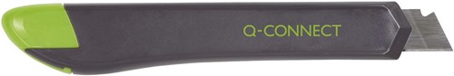 Snijmes Q-Connect medium duty 18mm zwart/groen