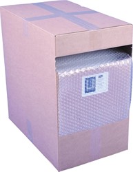 Luchtkussenfolie Q-Connect rol 28,5cmx50m transparant in dispenserdoos