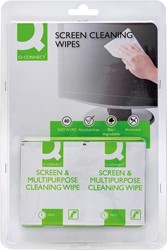 Reiniger Q-Connect beeldscherm doekjes nat/droog 40stuks