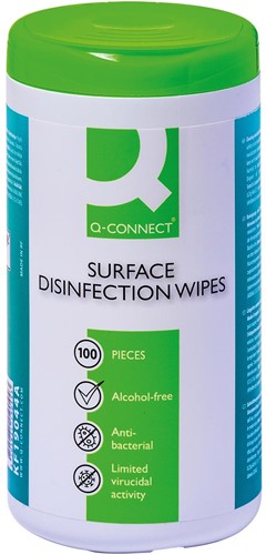 Reinigingsdoekjes Q-Connect desinfecterend dispenser à 100 stuks
