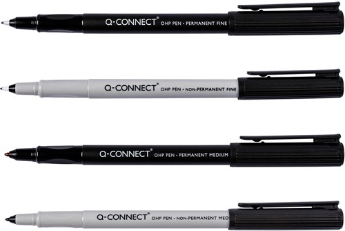 Viltstift Q-Connect OHP marker permanent rond medium zwart-2