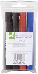 Viltstift Q-Connect permanent schuine punt assorti