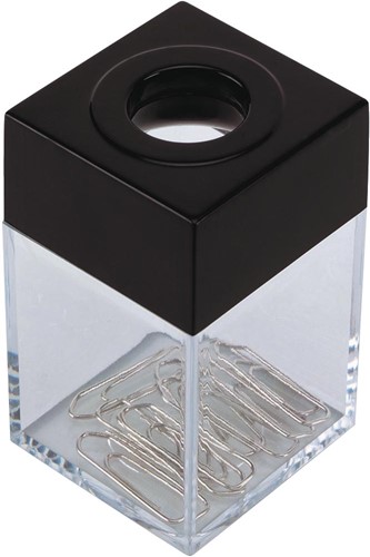 Papercliphouder Q-Connect rechthoekig zwart/transparant