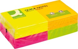 Memoblok Q-Connect 76x76mm 12 blokken assorti neon