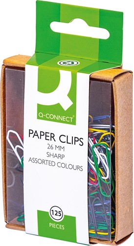 Paperclip Q-Connect 26mm ass. gekleurd