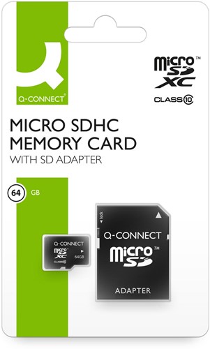 Geheugenkaart Q-Connect Micro SDXC+adapter 64GB