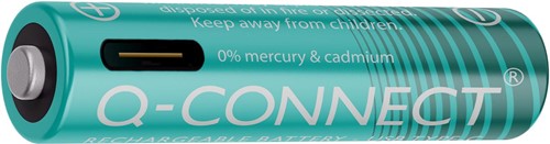 Batterij oplaadbaar Q-Connect AAA set à 4 stuks-2