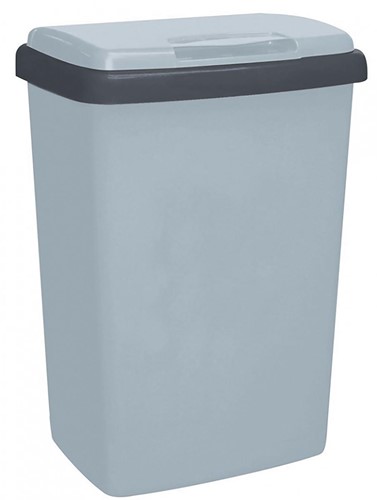 Afvalbak Top-Fix met deksel 50liter kunststof grijs