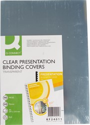 Voorblad Q-Connect A4 PVC 250 micron transparant 100 stuks