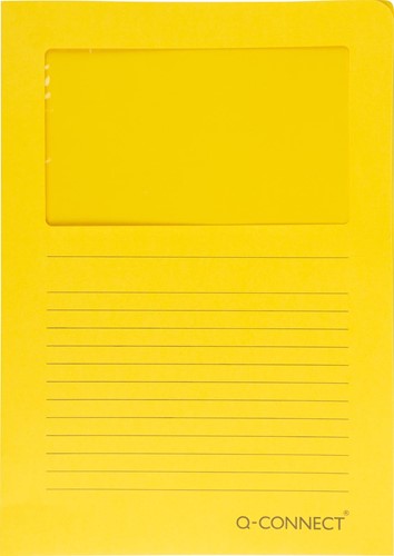 Venstermap Q-connect L-model 120gr geel 100 stuks