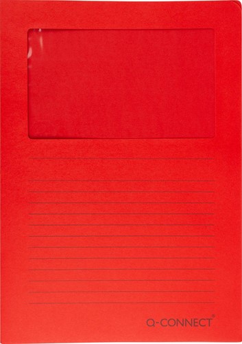 Venstermap Q-connect L-model 120gr rood 100 stuks