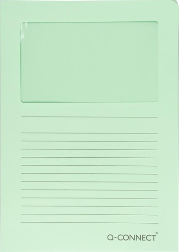 Venstermap Q-connect L-model 120gr lichtgroen 100 stuks