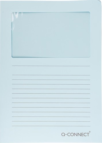 Venstermap Q-connect L-model 120gr lichtblauw 100 stuks