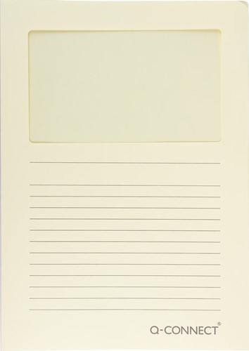 Venstermap Q-connect L-model 120gr lichtgeel 100 stuks