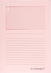 Venstermap Q-connect L-model 120gr lichtroze 100 stuks