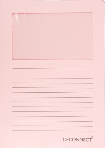 Venstermap Q-connect L-model 120gr lichtroze 100 stuks