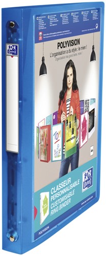 Presentatieringband Oxford Polyvision A4 4-rings O-mech 30mm blauw