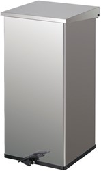 Afvalbak Carro-kick met voetpedaal 110liter RVS