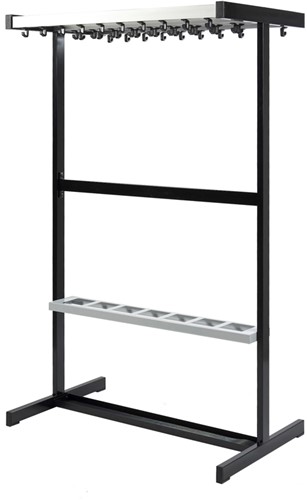 Garderoberek tweezijdig vrijstaand met 38 haken