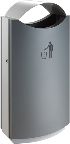 Buitenafvalbak met afdak 68L grijs