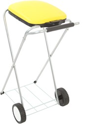 Zakhouder Move & Up met deksel verrijdbaar tbv zakken van 110liter geel