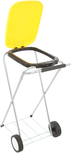 Zakhouder Move & Up met deksel verrijdbaar tbv zakken van 110liter geel-3