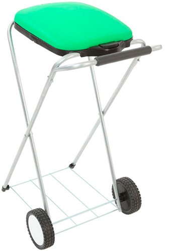 Zakhouder Move & Up met deksel verrijdbaar tbv zakken van 110liter groen