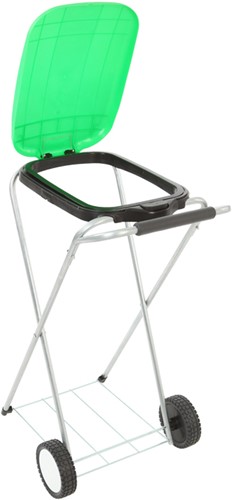 Zakhouder Move & Up met deksel verrijdbaar tbv zakken van 110liter groen-3