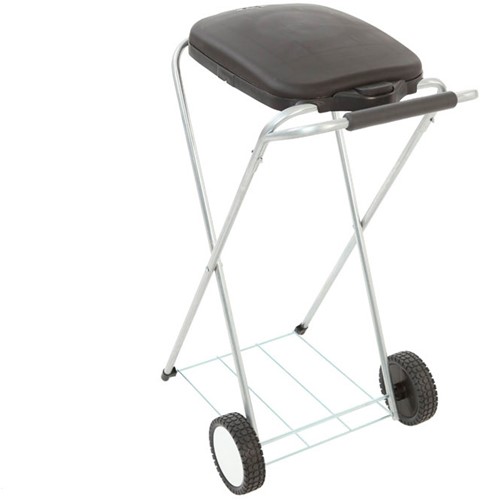 Zakhouder Move & Up met deksel verrijdbaar tbv zakken van 110liter zwart