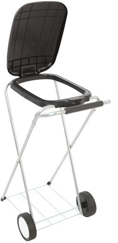 Zakhouder Move & Up met deksel verrijdbaar tbv zakken van 110liter zwart-3