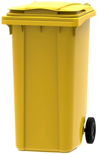 Afvalcontainer verrijdbaar 240 liter geel