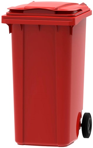Afvalcontainer verrijdbaar 240 liter rood