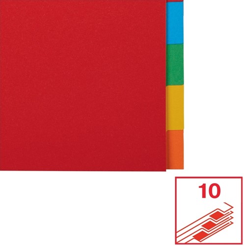 Tabbladen Esselte Economy A4 10-delig karton 11-rings assorti-7