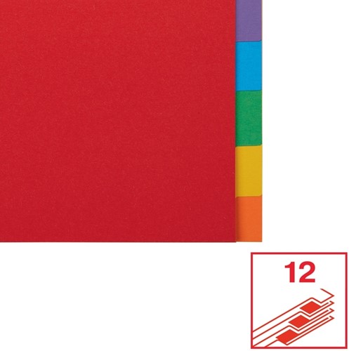 Tabbladen Esselte Economy A4 12-delig karton 11-rings assorti-1