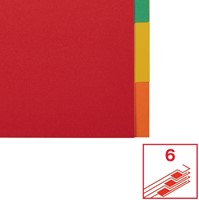 Tabbladen Esselte Economy A4 6-delig  karton 11-rings assorti-7