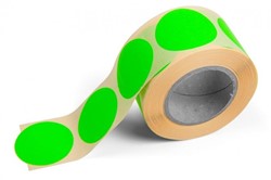 Etiket 40mm rond fluor groen 500stuks