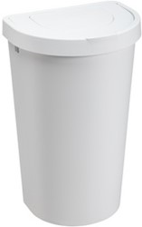 Afvalbak Plast Team 45 liter 338x311x635mm met deksel wit