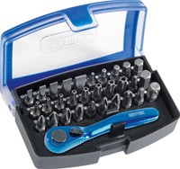 Bitset Heytec verchroomd set van 31 stuks