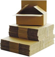 Verzenddoos 260x220x140mm enkelgolf bruin