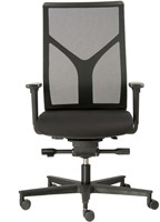 Bureaustoel Rovo R16 3030 S5 met netweave rug zwart en gestoffeerde zitting zwart