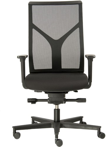 Bureaustoel Rovo R16 3030 S5 met netweave rug zwart en gestoffeerde zitting zwart