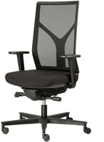 Bureaustoel Rovo R16 3030 S5 met netweave rug zwart en gestoffeerde zitting zwart-2