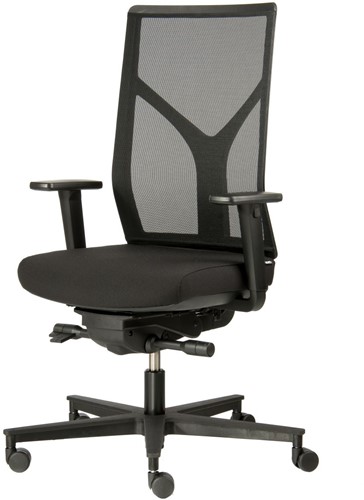 Bureaustoel Rovo R16 3030 S5 met netweave rug zwart en gestoffeerde zitting zwart-2