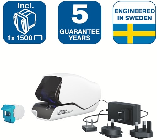 Nietmachine Rapid Supreme contactloos elektrisch 5025e 25 vel wit-14