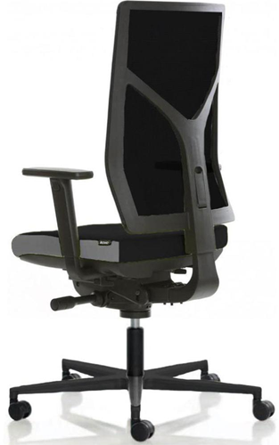 Bureaustoel Rovo R16 3030 S5 met gestoffeerde rug zwart en gestoffeerde zitting zwart-2