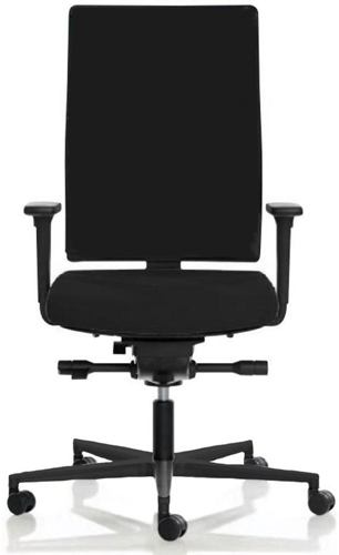 Bureaustoel Rovo R16 3030 S5 met gestoffeerde rug zwart en gestoffeerde zitting zwart