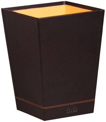 Papierbak Rhodia vierkant kunstleder zwart